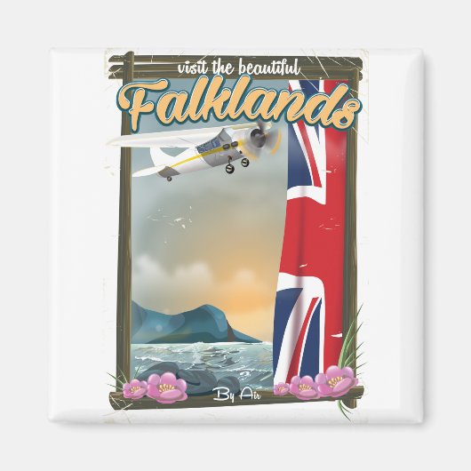 Besuchen Sie das schöne Falklands Reiseplakat Magnet (Vorne)