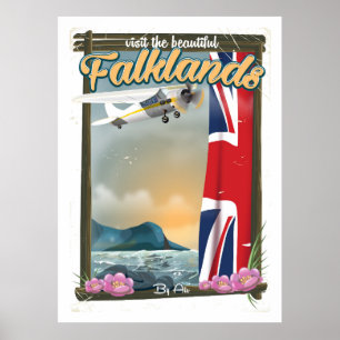 Besuchen Sie das schöne Falklands Reiseplakat Poster