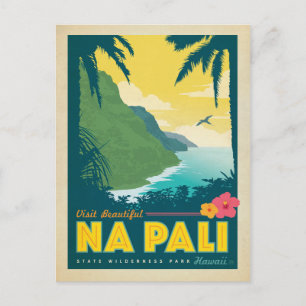 Besuchen Sie das schöne Na Pali, Hawaii Postkarte