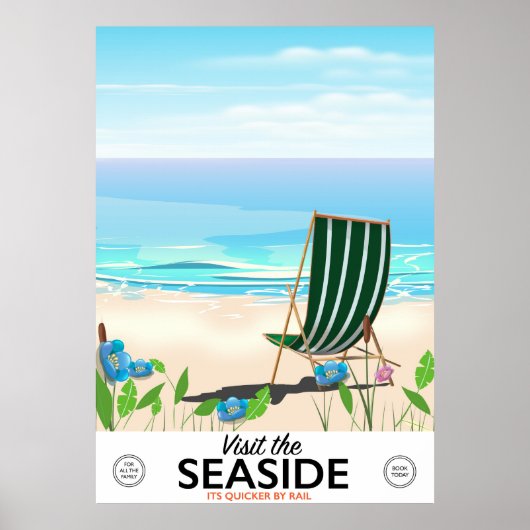 Besuchen Sie das Seaside Vintage Reiseplakat Poster (Vorne)