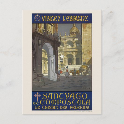 Besuchen Sie das Spanischen Vintage Poster der 20e Postkarte (Vorderseite)