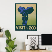 Besuchen Sie das Vintage WPA-Poster des Zoo Elepha Poster (Heimbüro)