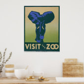 Besuchen Sie das Vintage WPA-Poster des Zoo Elepha Poster (Küche)