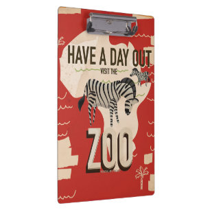 Besuchen Sie das Zoo Vintage Travel Poster. Klemmbrett