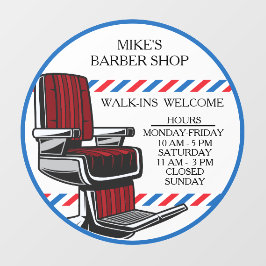 Besuchen Sie den Barbersessellift auf Ihre individ Fensteraufkleber