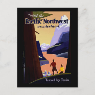 Besuchen Sie den Pazifischen Nordwesten Postkarte