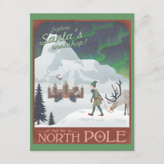Besuchen Sie den Santa Workshop am Nordpol: Postka Feiertagspostkarte