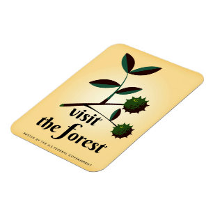 Besuchen Sie den Wald USA Vintage Poster. Magnet