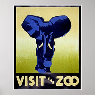 Besuchen Sie den Zoo - Elephant - Vintages WPA-Pos Poster