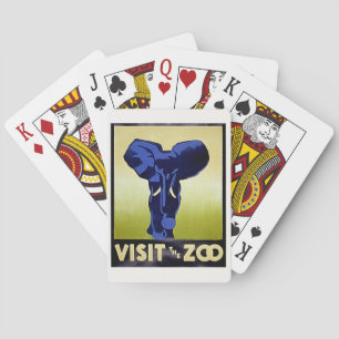 Besuchen Sie den Zoo - Elephant - Vintages WPA-Pos Spielkarten