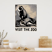 Besuchen Sie den Zoo - Pinguin WPA Poster (Küche)
