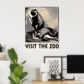 Besuchen Sie den Zoo - Pinguin WPA Poster (Heimbüro)