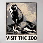 Besuchen Sie den Zoo - Pinguin WPA Poster (Vorne)