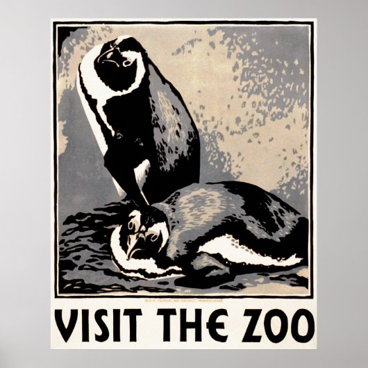 Besuchen Sie den Zoo - Pinguin WPA Poster (Vorne)
