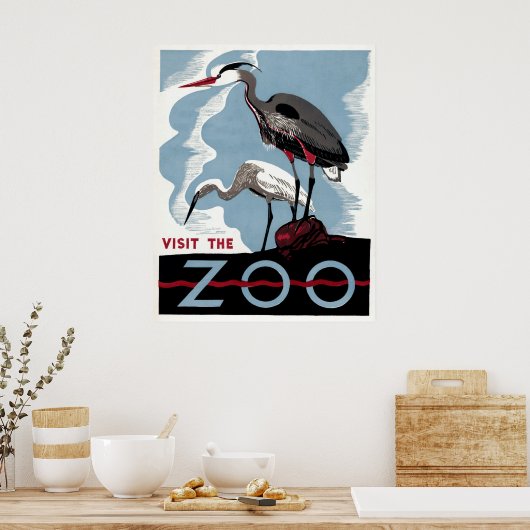 Besuchen Sie den Zoo - Travel WPA Poster (Küche)