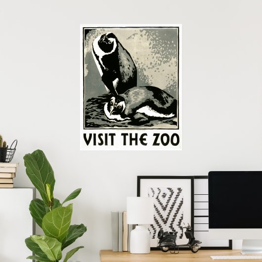 Besuchen Sie den Zoo - WPA Poster - (Heimbüro)