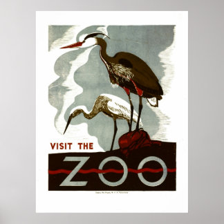 Besuchen Sie den Zoo - WPA Poster -