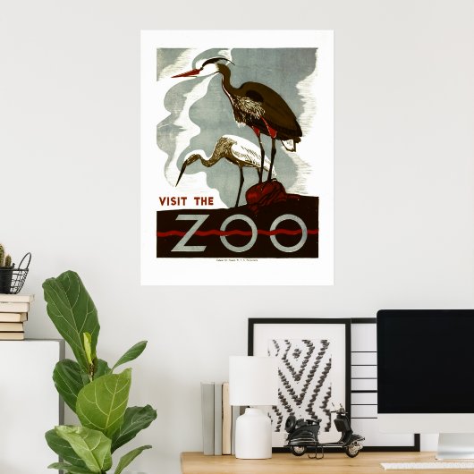 Besuchen Sie den Zoo - WPA Poster - (Heimbüro)