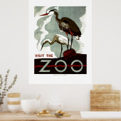 Besuchen Sie den Zoo - WPA Poster mit Helden oder  (Küche)