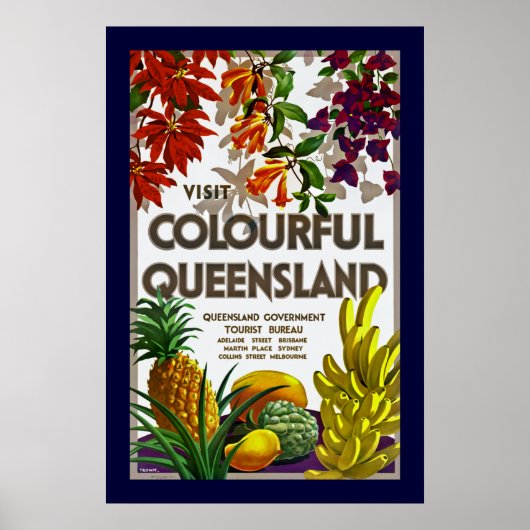 Besuchen Sie die farbenfrohe Queensland Poster (Vorne)