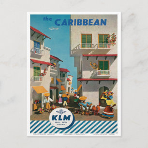 Besuchen Sie die karibische Vintage-Reise Postkarte