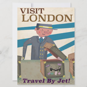 Besuchen Sie die Londoner Vintage-Poster-Kunst Einladung