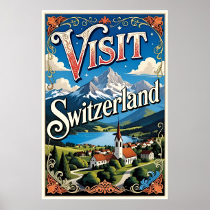 Besuchen Sie die Schweiz Reiseplakat Poster