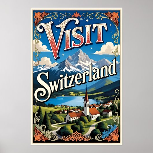 Besuchen Sie die Schweiz Reiseplakat Poster (Vorne)