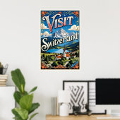Besuchen Sie die Schweiz Reiseplakat Poster (Heimbüro)