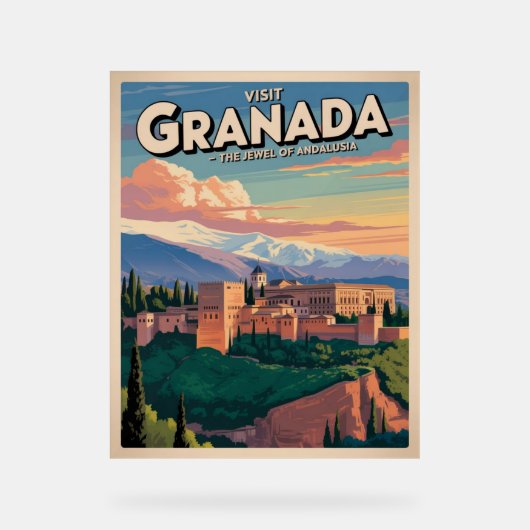 Besuchen Sie die Universität Granada Acrylschild (Vorderseite)