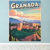 Besuchen Sie die Universität Granada Leinwanddruck (Insitu (Holzboden))
