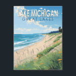 Besuchen Sie die Universität Vintag Postkarte<br><div class="desc">Lake Michigan Vektorgrafik Design. Der Michigansee ist einer der fünf großen Seen Nordamerikas. Sie ist gemessen am Volumen die zweitgrößte der Großen Seen.</div>