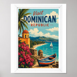 Besuchen Sie Dominican Republic Travel Vintage Poster