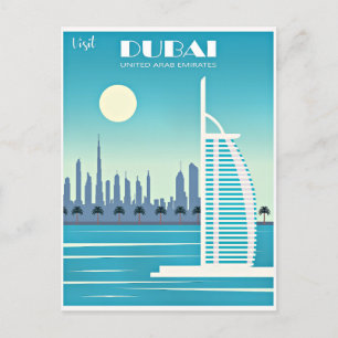 Besuchen Sie Dubai Reiseplakat Feiertagspostkarte