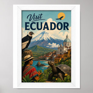 Besuchen Sie Ecuador Reise Vintage Poster