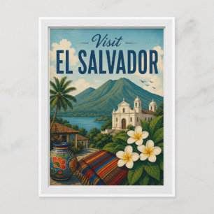 Besuchen Sie El Salvador Reise Vintage Postkarte