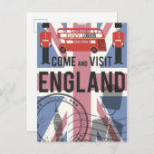 Besuchen Sie England Postkarte (Vorne/Hinten)
