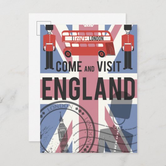 Besuchen Sie England Postkarte (Vorne/Hinten)