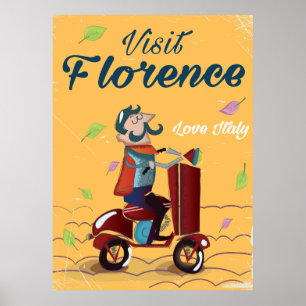 Besuchen Sie Florenz Italienischer Roller-Reisepla Poster