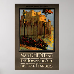 Besuchen Sie Gent und die Kunststädte Ostflanderns Poster