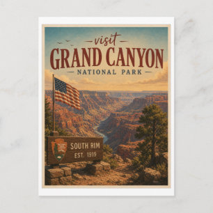 Besuchen Sie Grand Canyon National Park Reise Vint Postkarte
