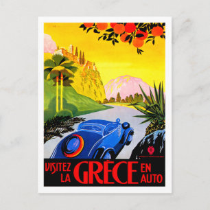 Besuchen Sie Griechenland ~ Vintage Kfz-Reise-Werb Postkarte