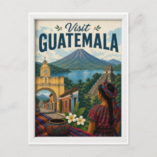 Besuchen Sie Guatemala Reise Vintage Postkarte