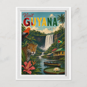 Besuchen Sie Guyana Reise Vintage Postkarte