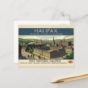 Besuchen Sie Historic Halifax - Vintage-Reiseposte Postkarte