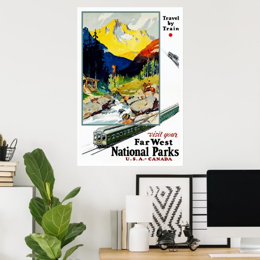 Besuchen Sie Ihre Far West Nationalparks Poster (Heimbüro)