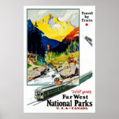 Besuchen Sie Ihre Far West Nationalparks Poster (Vorne)
