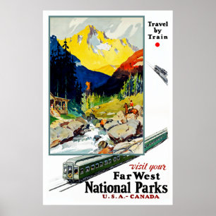 Besuchen Sie Ihre Far West Nationalparks Poster