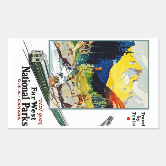 Besuchen Sie Ihre Far West Nationalparks Rechteckiger Aufkleber (Vorderseite)