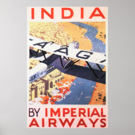 Besuchen Sie INDIA Imperial Airways Vintage Travel Poster